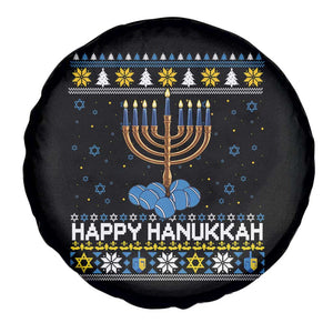 Funny Happy Hanukkah Ugly Sweater Tennis Lover Gift Spare Tire Cover TS12 Print Your Wear