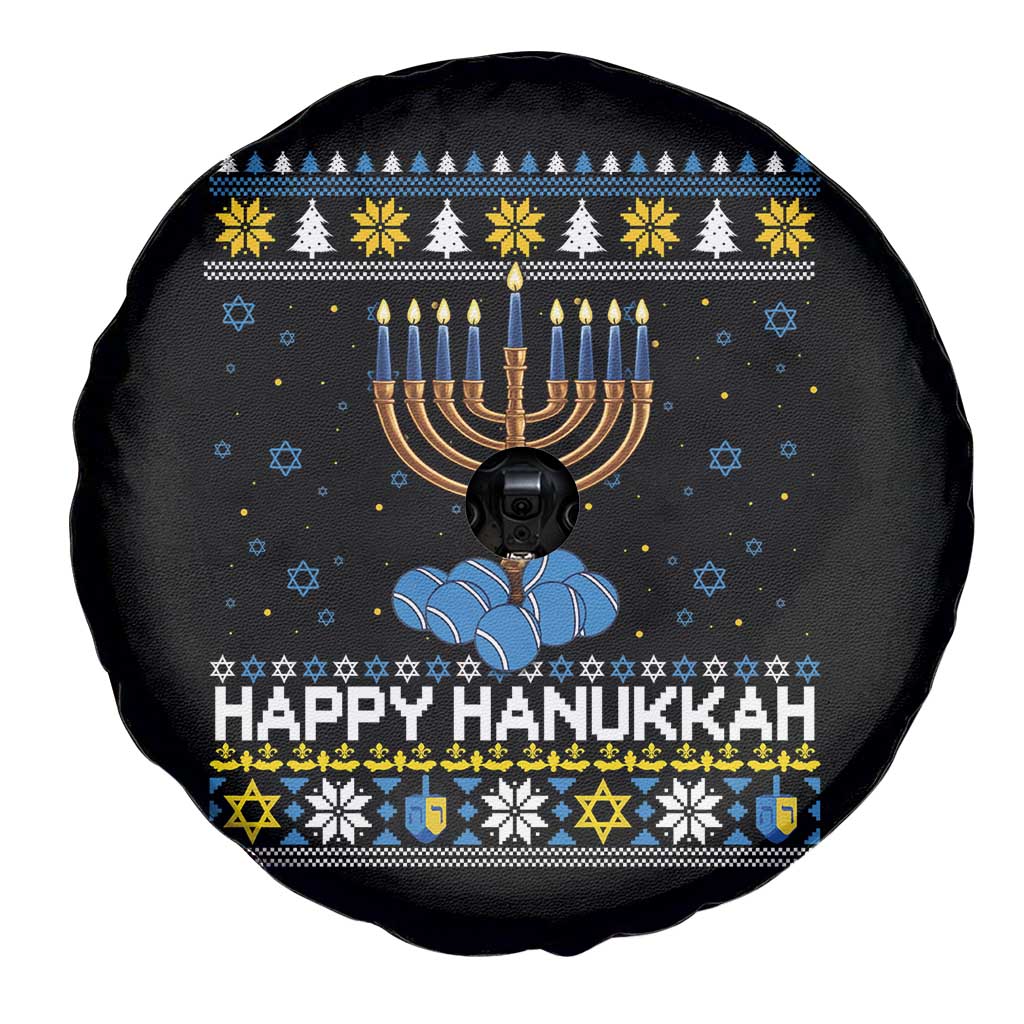 Funny Happy Hanukkah Ugly Sweater Tennis Lover Gift Spare Tire Cover TS12 Print Your Wear