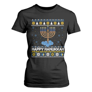 Funny Happy Hanukkah Ugly Sweater Tennis Lover Gift T Shirt For Women TS12 Black Print Your Wear