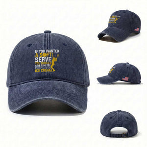 If You Wanted Soft Serve Gone For Ice Cream Washed Cotton Baseball Cap Tennis Lover Gift TS12 Washed Cap Universal Fit Navy Print Your Wear