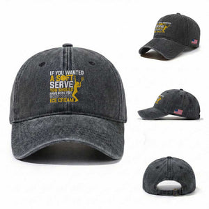 If You Wanted Soft Serve Gone For Ice Cream Washed Cotton Baseball Cap Tennis Lover Gift TS12 Washed Cap Universal Fit Dark Gray Print Your Wear