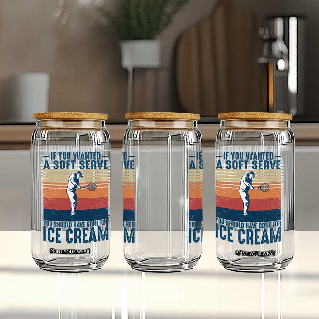 Retro Tennis Player Gift Glass Can If You Wanted Soft Serve Gone For Ice Cream TS12 Print Your Wear