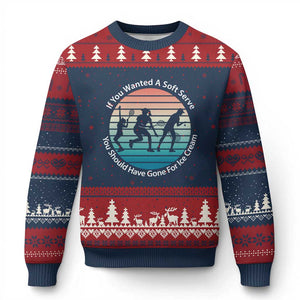 Sarcastic Tennis Girl Gift Ugly Christmas Sweater If You Wanted Soft Serve Gone For Ice Cream TS12 Navy Red Print Your Wear