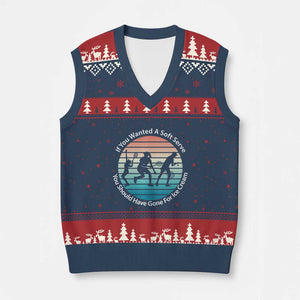 Sarcastic Tennis Girl Gift V-Neck Knit Sweater Vest If You Wanted Soft Serve Gone For Ice Cream TS12 Navy Red Print Your Wear