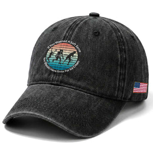 Sarcastic Tennis Girl Gift Washed Cotton Baseball Cap If You Wanted Soft Serve Gone For Ice Cream TS12 Print Your Wear