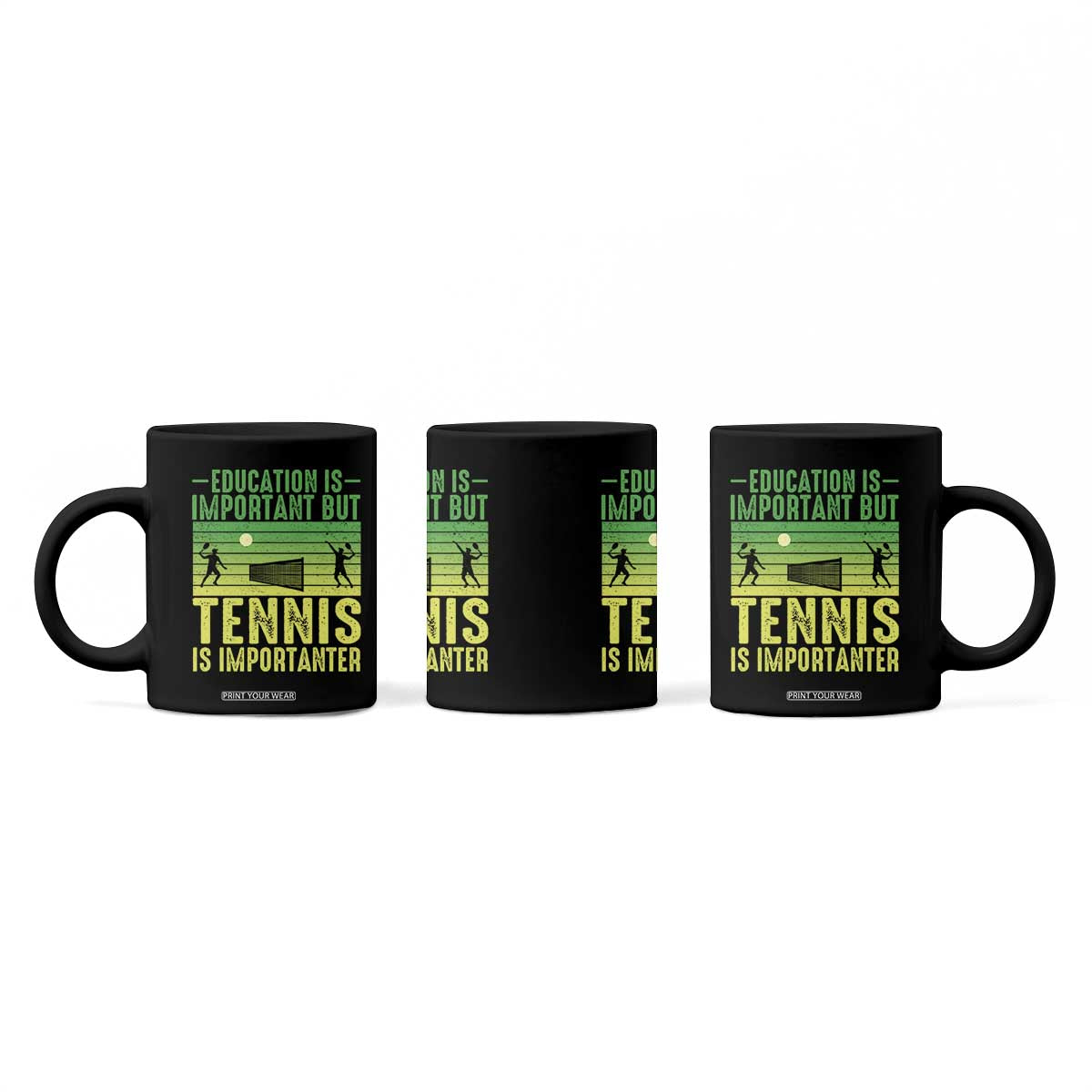 Vintage Retro Tennis Quote Coffee Mug Education Is Important But Tennis Is Importanter TS12 Print Your Wear