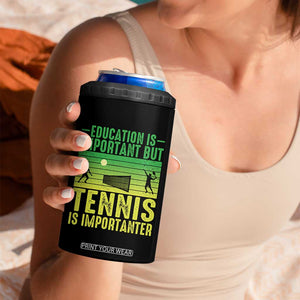 Vintage Retro Tennis Quote 4 in 1 Can Cooler Tumbler Education Is Important But Tennis Is Importanter TS12 Print Your Wear
