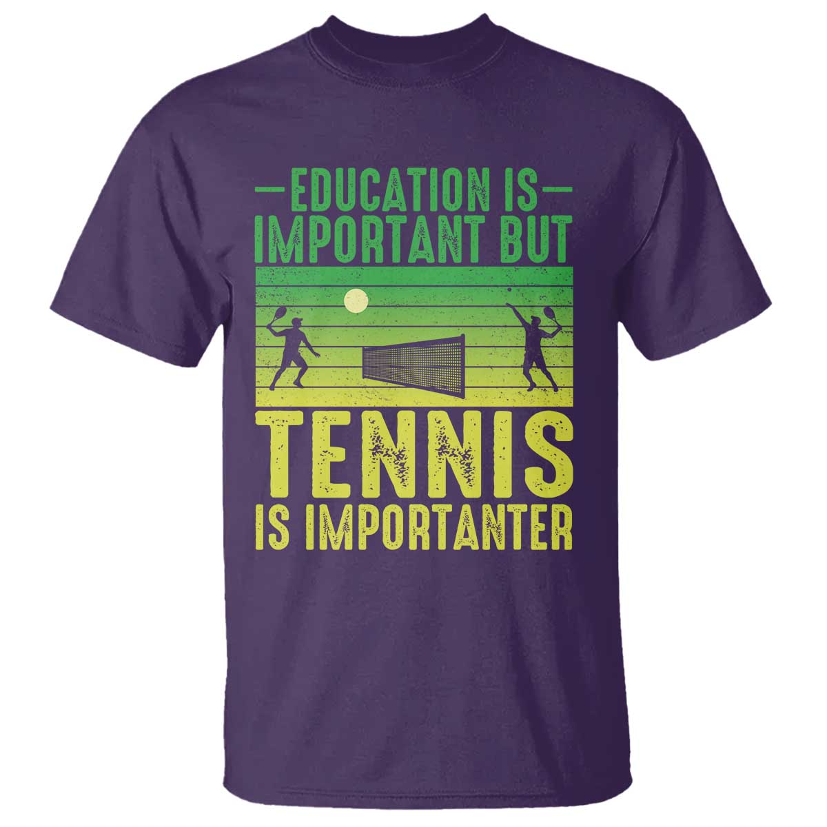 Vintage Retro Tennis Quote T Shirt Education Is Important But Tennis Is Importanter TS12 Purple Print Your Wear
