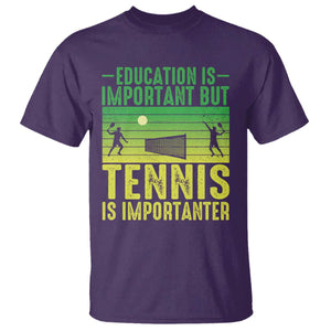 Vintage Retro Tennis Quote T Shirt Education Is Important But Tennis Is Importanter TS12 Purple Print Your Wear