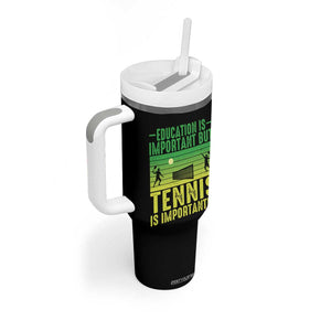 Vintage Retro Tennis Quote Tumbler With Handle Education Is Important But Tennis Is Importanter TS12 Print Your Wear