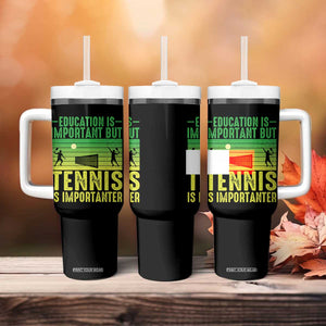 Vintage Retro Tennis Quote Tumbler With Handle Education Is Important But Tennis Is Importanter TS12 Print Your Wear