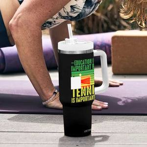 Vintage Retro Tennis Quote Tumbler With Handle Education Is Important But Tennis Is Importanter TS12 Print Your Wear