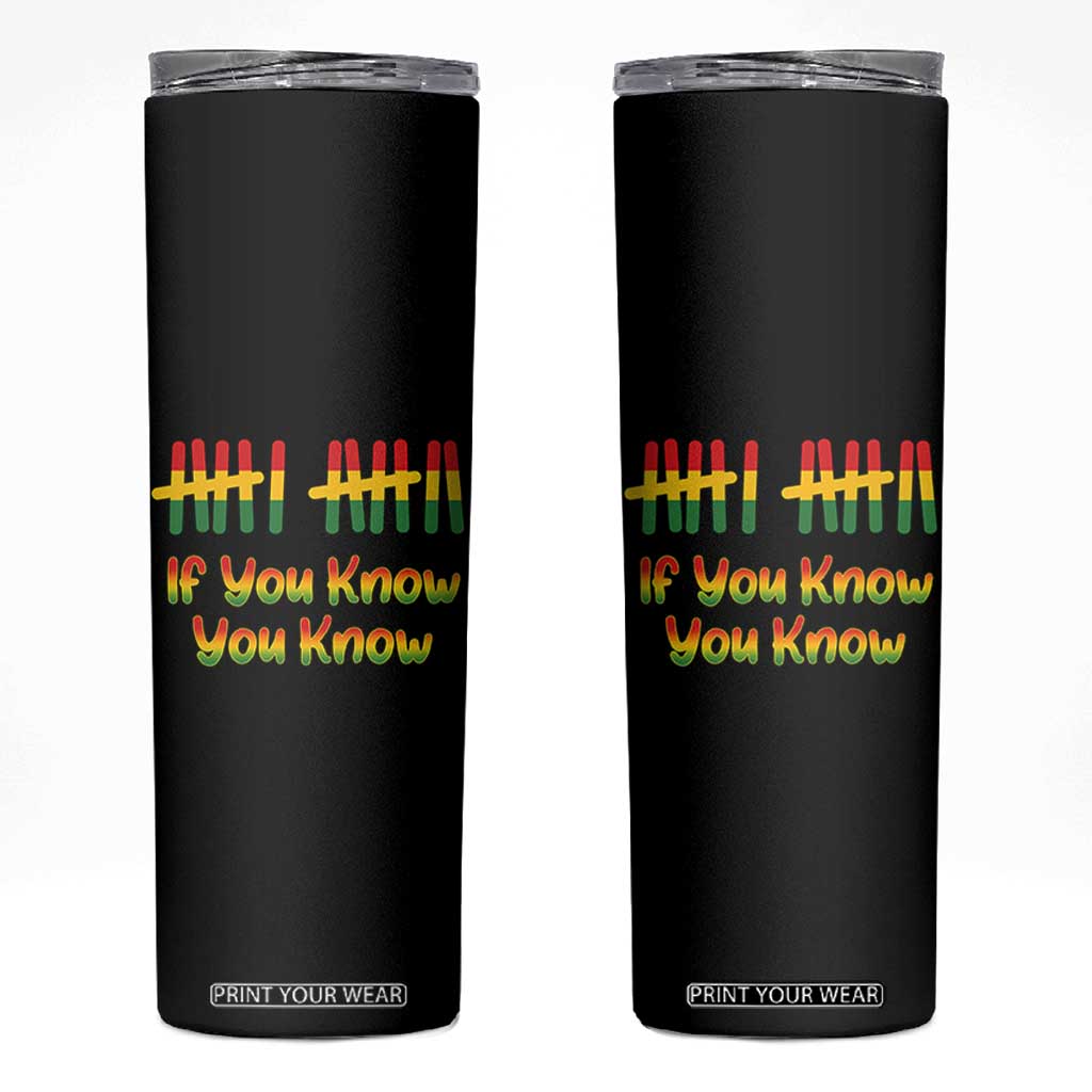 Funny Black History Six Seven Meme Skinny Tumbler If You Know You Know TS12 Black Print Your Wear