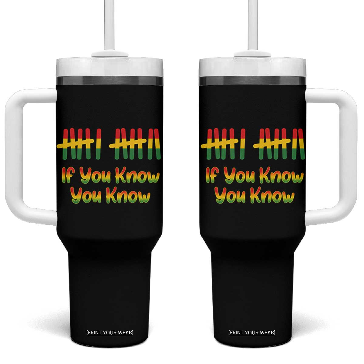 Funny Black History Six Seven Meme Tumbler With Handle If You Know You Know TS12 One Size: 40 oz Black Print Your Wear
