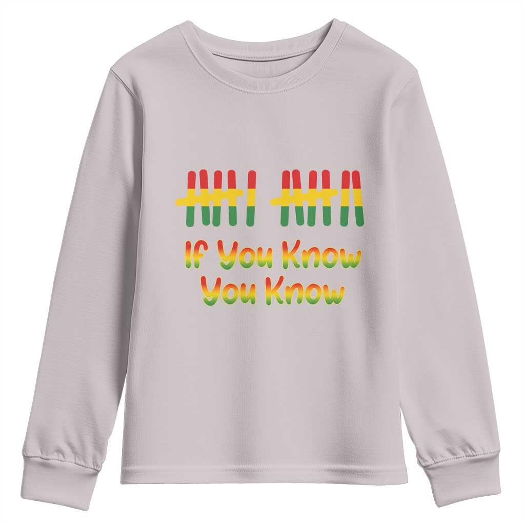 Funny Black History Six Seven Meme Youth Sweatshirt If You Know You Know TS12 Ice Gray Print Your Wear