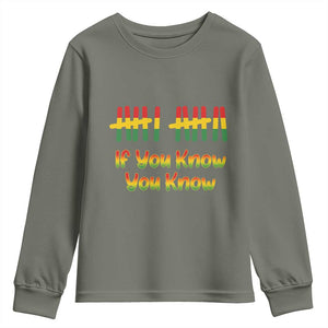 Funny Black History Six Seven Meme Youth Sweatshirt If You Know You Know TS12 Military Green Print Your Wear