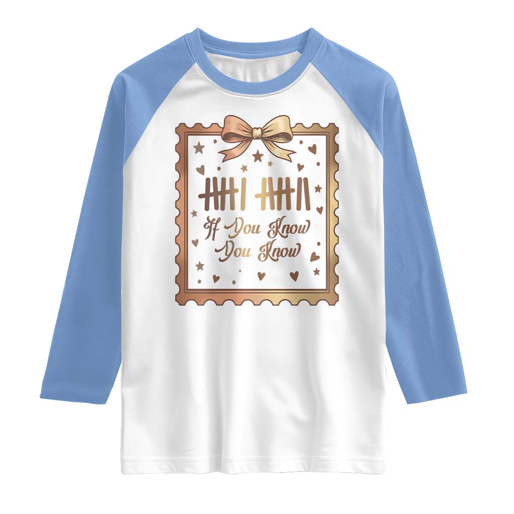If You Know You Know Six Seven Meme Raglan Shirt African American Gift TS12 White Carolina Blue Print Your Wear