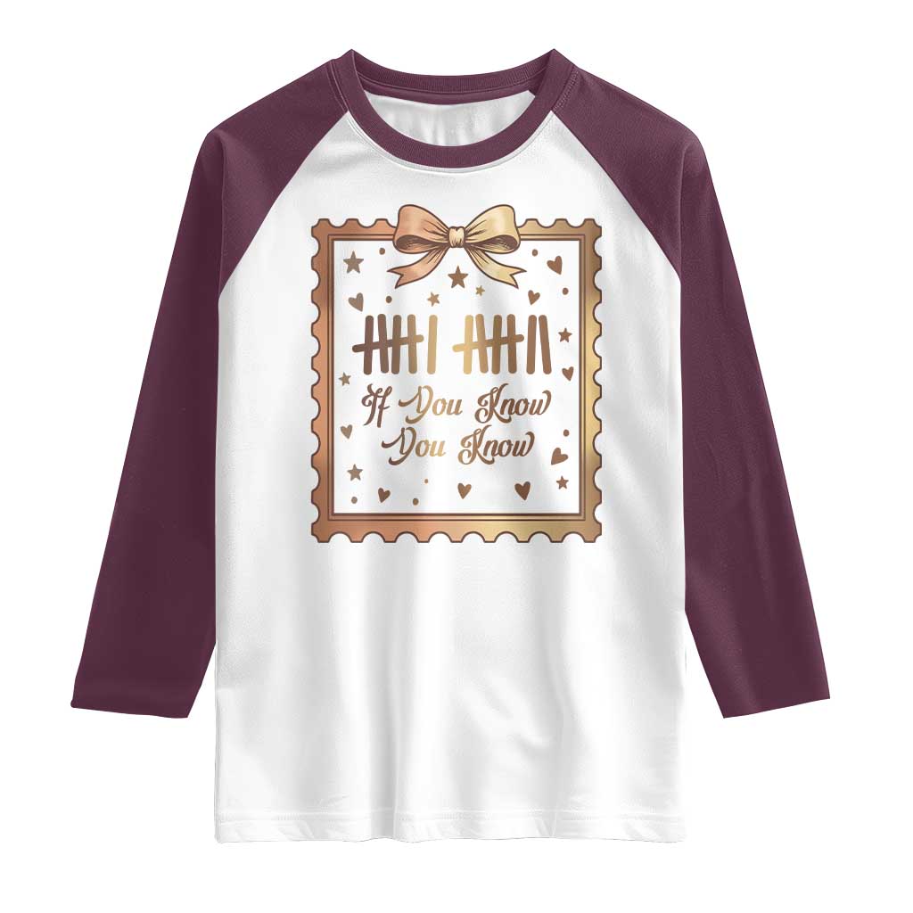 If You Know You Know Six Seven Meme Raglan Shirt African American Gift TS12 White Maroon Print Your Wear