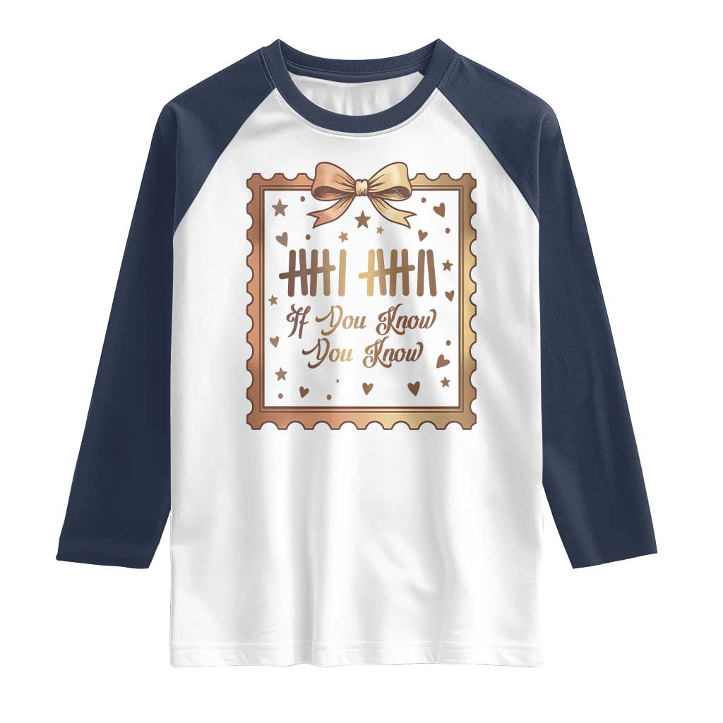 If You Know You Know Six Seven Meme Raglan Shirt African American Gift TS12 White Navy Print Your Wear