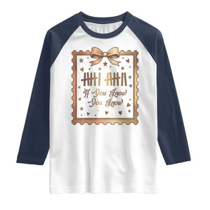 If You Know You Know Six Seven Meme Raglan Shirt African American Gift TS12 White Navy Print Your Wear