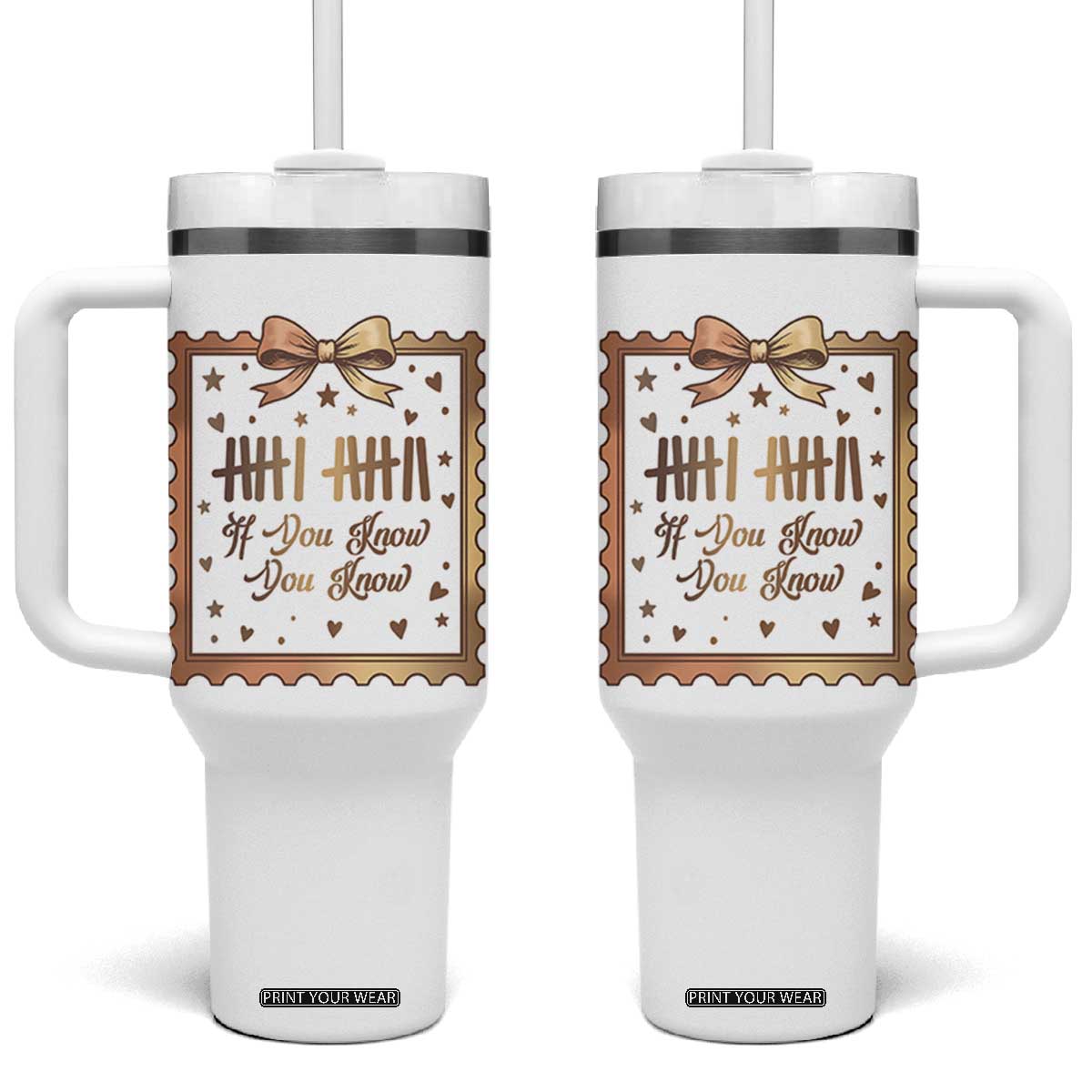 If You Know You Know Six Seven Meme Tumbler With Handle African American Gift TS12 One Size: 40 oz White Print Your Wear