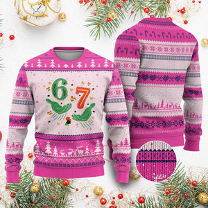 67 Meme Black History Month Ugly Christmas Sweater African American Gift TS12 Hot Pink Print Your Wear
