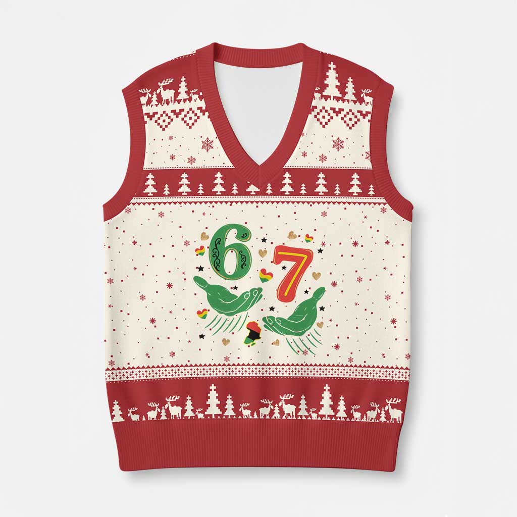 67 Meme Black History Month V-Neck Knit Sweater Vest African American Gift TS12 Beige Red Print Your Wear
