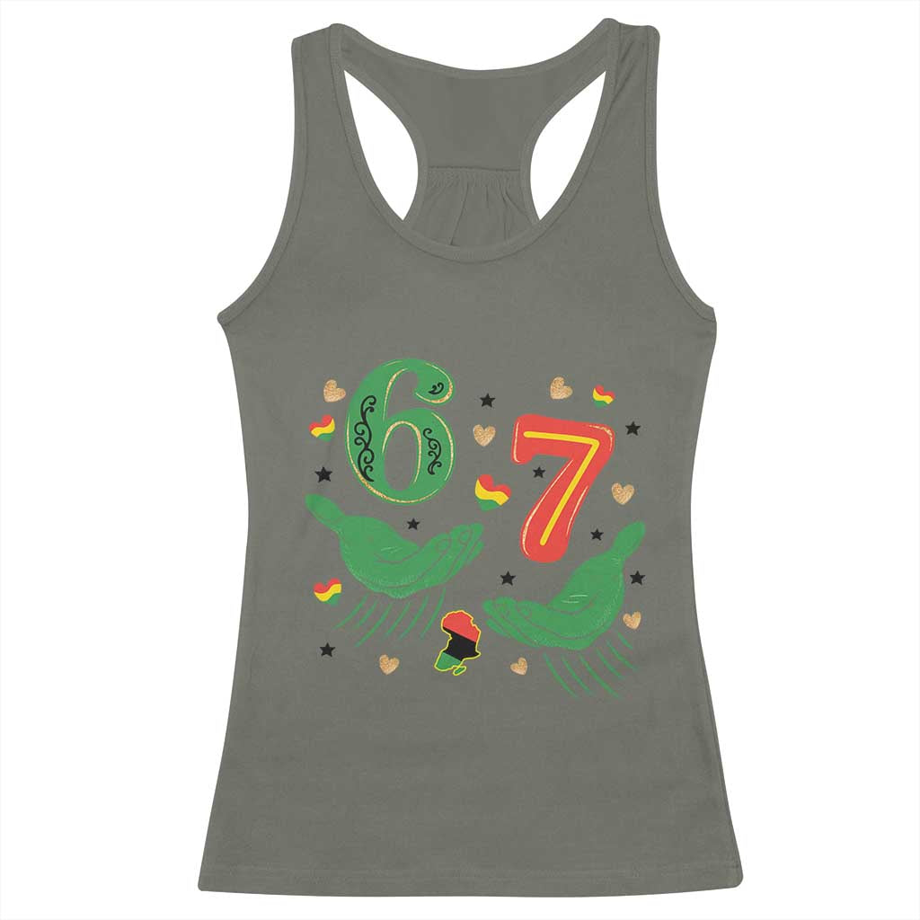 67 Meme Black History Month Racerback Tank Top African American Gift TS12 Military Green Print Your Wear