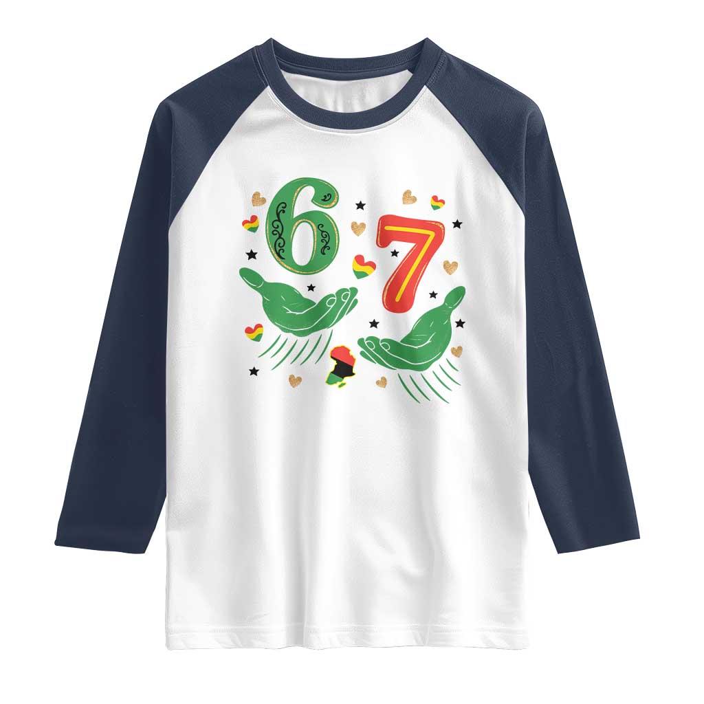 67 Meme Black History Month Raglan Shirt African American Gift TS12 White Navy Print Your Wear
