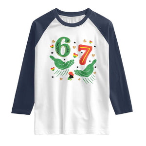 67 Meme Black History Month Raglan Shirt African American Gift TS12 White Navy Print Your Wear