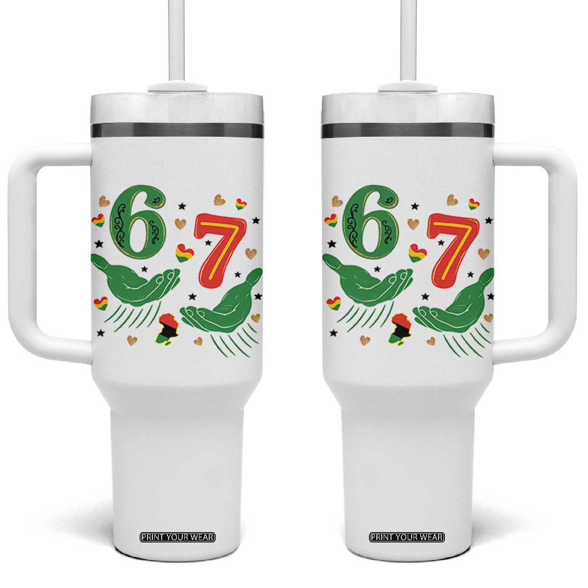 67 Meme Black History Month Tumbler With Handle African American Gift TS12 One Size: 40 oz White Print Your Wear
