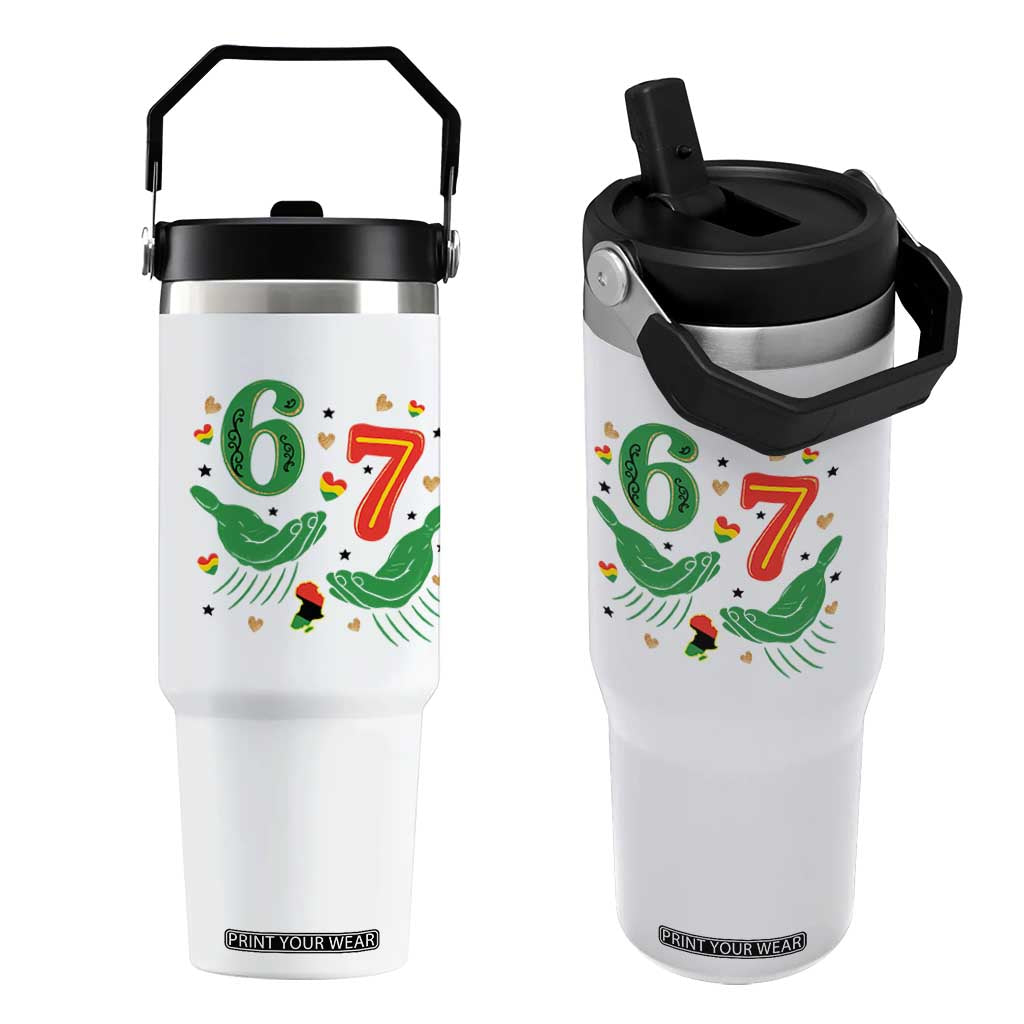 67 Meme Black History Month Flip Straw Tumbler African American Gift TS12 One Size: 30 oz White Print Your Wear