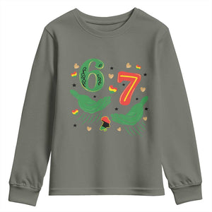 67 Meme Black History Month Youth Sweatshirt African American Gift TS12 Military Green Print Your Wear