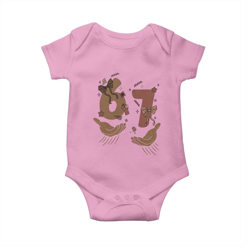 Funny Six Seven Meme Baby Onesie Black History Women Gift TS12 Light Pink Print Your Wear