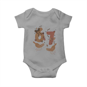 Funny Six Seven Meme Baby Onesie Black History Women Gift TS12 Sport Gray Print Your Wear