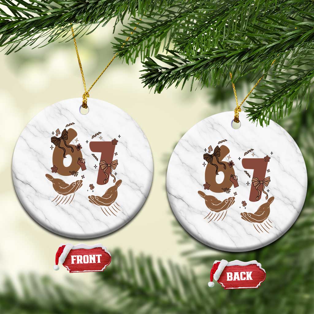 Funny Six Seven Meme Ceramic Ornament Black History Women Gift TS12 1pc White Marble Print Your Wear