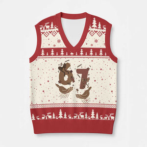 Funny Six Seven Meme V-Neck Knit Sweater Vest Black History Women Gift TS12 Beige Red Print Your Wear