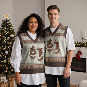 Funny Six Seven Meme V-Neck Knit Sweater Vest Black History Women Gift TS12 Mocha Mousse Print Your Wear