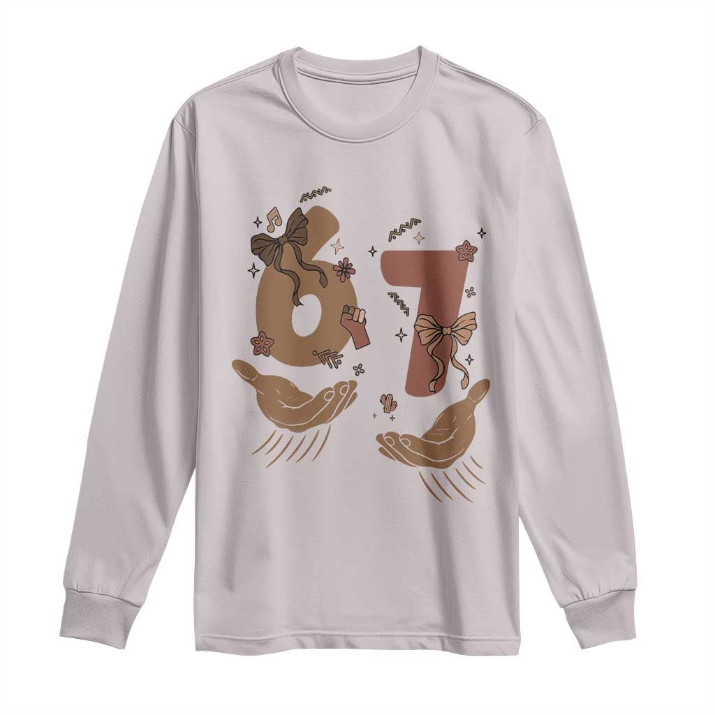 Funny Six Seven Meme Long Sleeve Shirt Black History Women Gift TS12 Ice Gray Print Your Wear