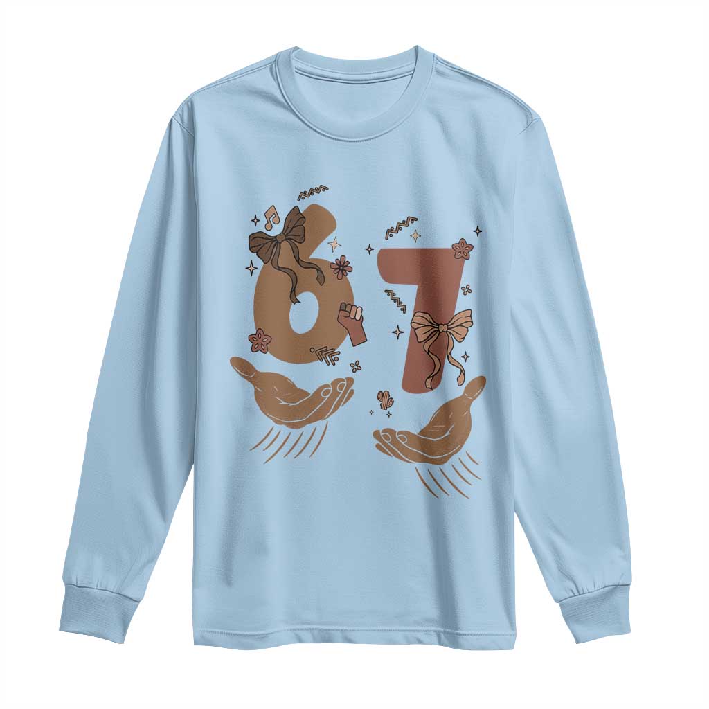Funny Six Seven Meme Long Sleeve Shirt Black History Women Gift TS12 Light Blue Print Your Wear