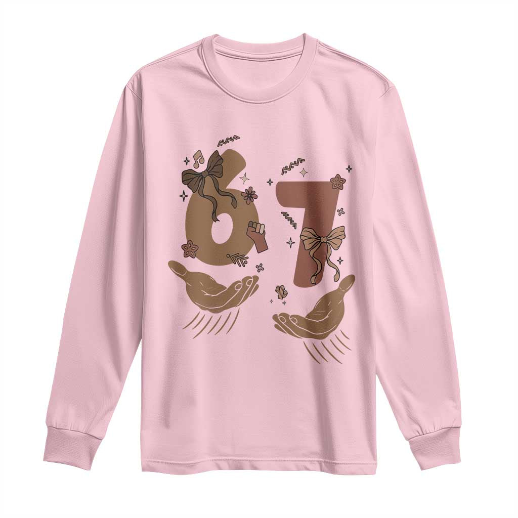 Funny Six Seven Meme Long Sleeve Shirt Black History Women Gift TS12 Light Pink Print Your Wear