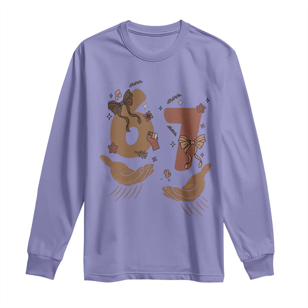 Funny Six Seven Meme Long Sleeve Shirt Black History Women Gift TS12 Violet Print Your Wear