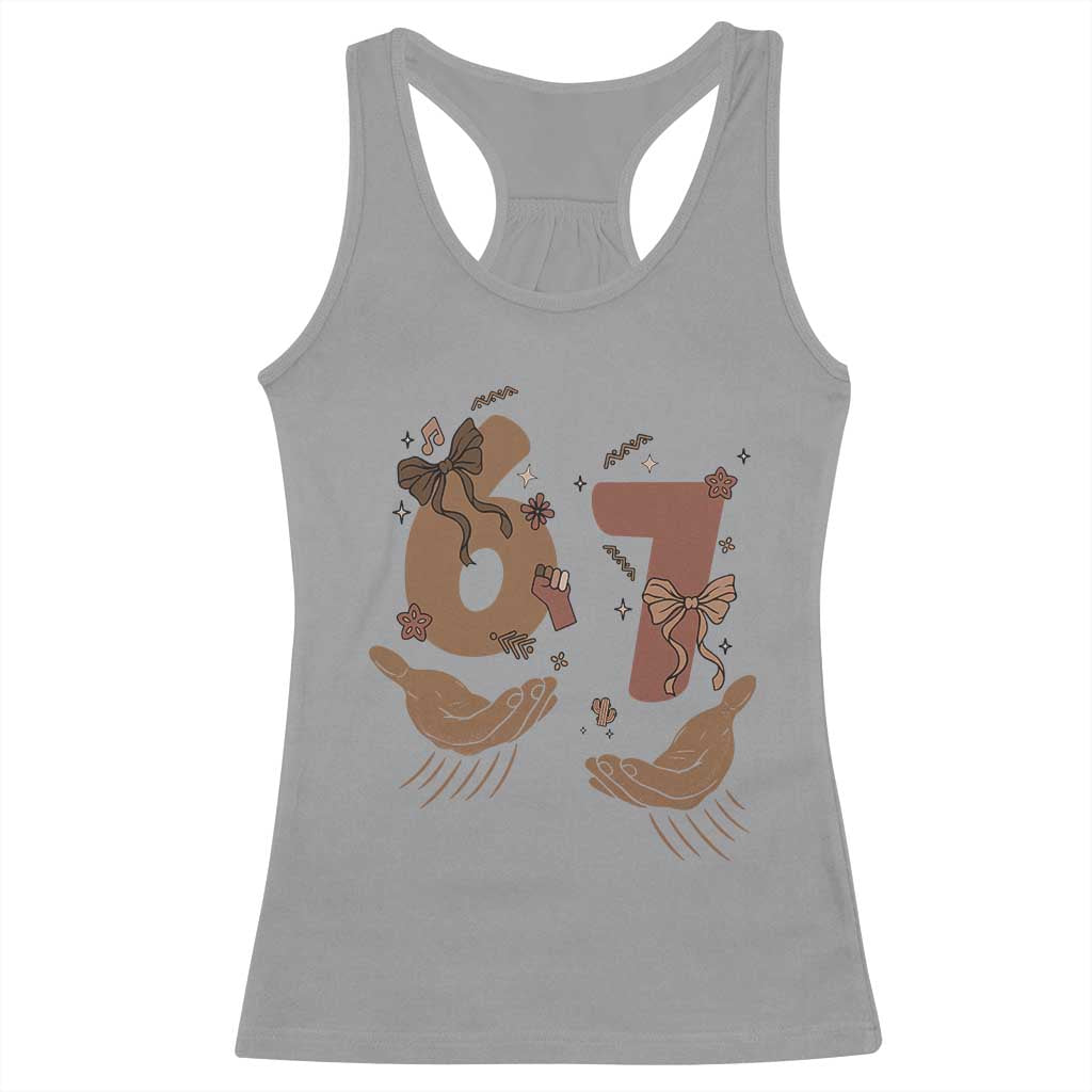 Funny Six Seven Meme Racerback Tank Top Black History Women Gift TS12 Sport Gray Print Your Wear