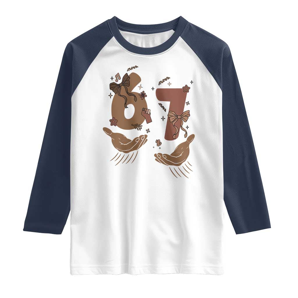 Funny Six Seven Meme Raglan Shirt Black History Women Gift TS12 White Navy Print Your Wear