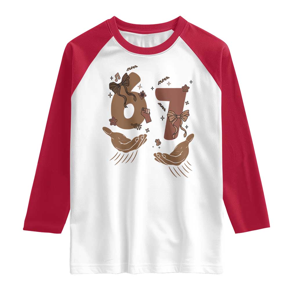 Funny Six Seven Meme Raglan Shirt Black History Women Gift TS12 White Red Print Your Wear