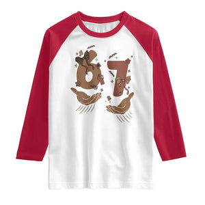 Funny Six Seven Meme Raglan Shirt Black History Women Gift TS12 White Red Print Your Wear