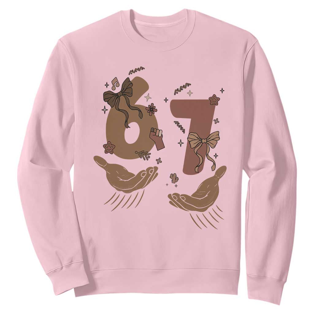 Funny Six Seven Meme Sweatshirt Black History Women Gift TS12 Light Pink Print Your Wear