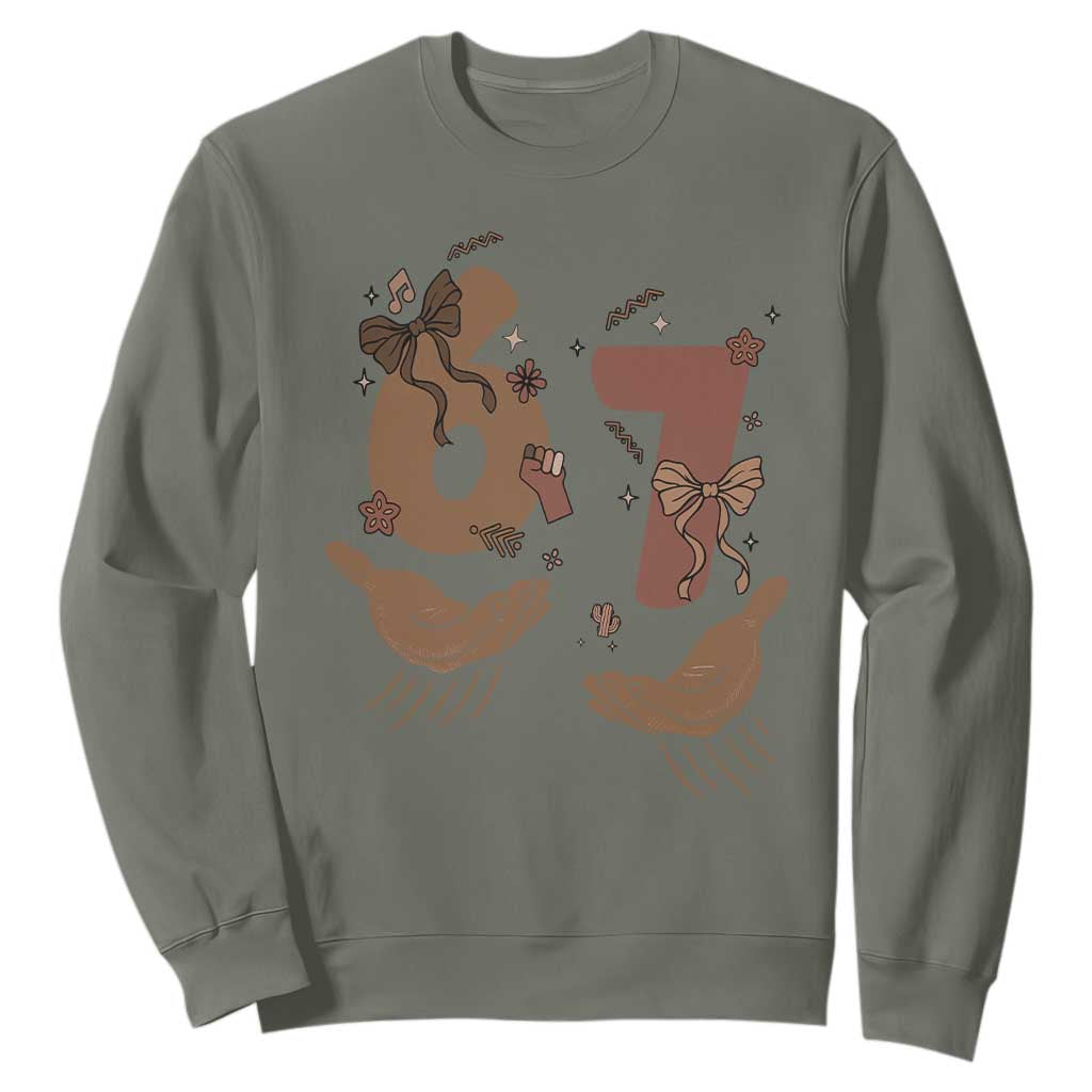 Funny Six Seven Meme Sweatshirt Black History Women Gift TS12 Military Green Print Your Wear