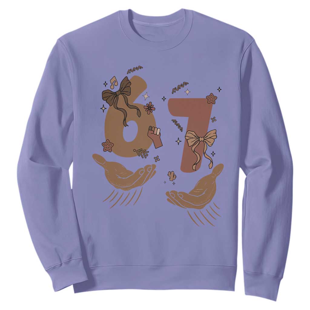 Funny Six Seven Meme Sweatshirt Black History Women Gift TS12 Violet Print Your Wear