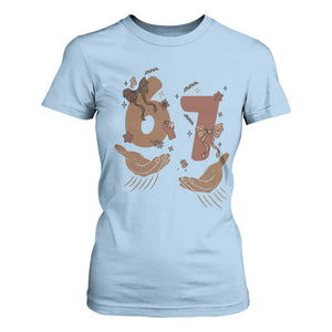 Funny Six Seven Meme T Shirt For Women Black History Women Gift TS12 Light Blue Print Your Wear